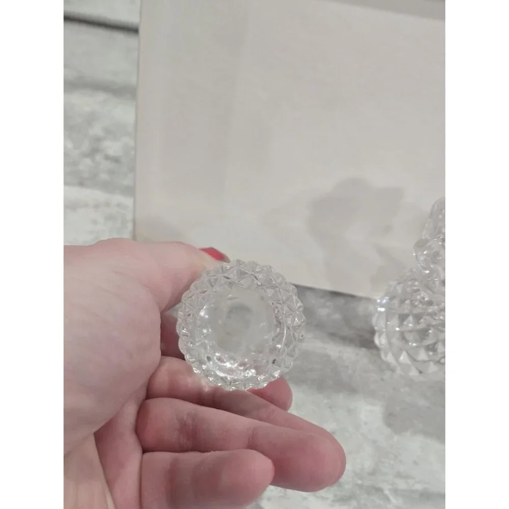 Set‎ of 4Vintage Williams & Sonoma Crystal Pineapple Candlestick Holders Crystal